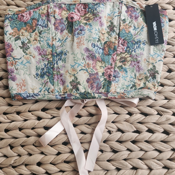 Fashion Nova Tops - Fashion Nova Multicolor Floral Bustier